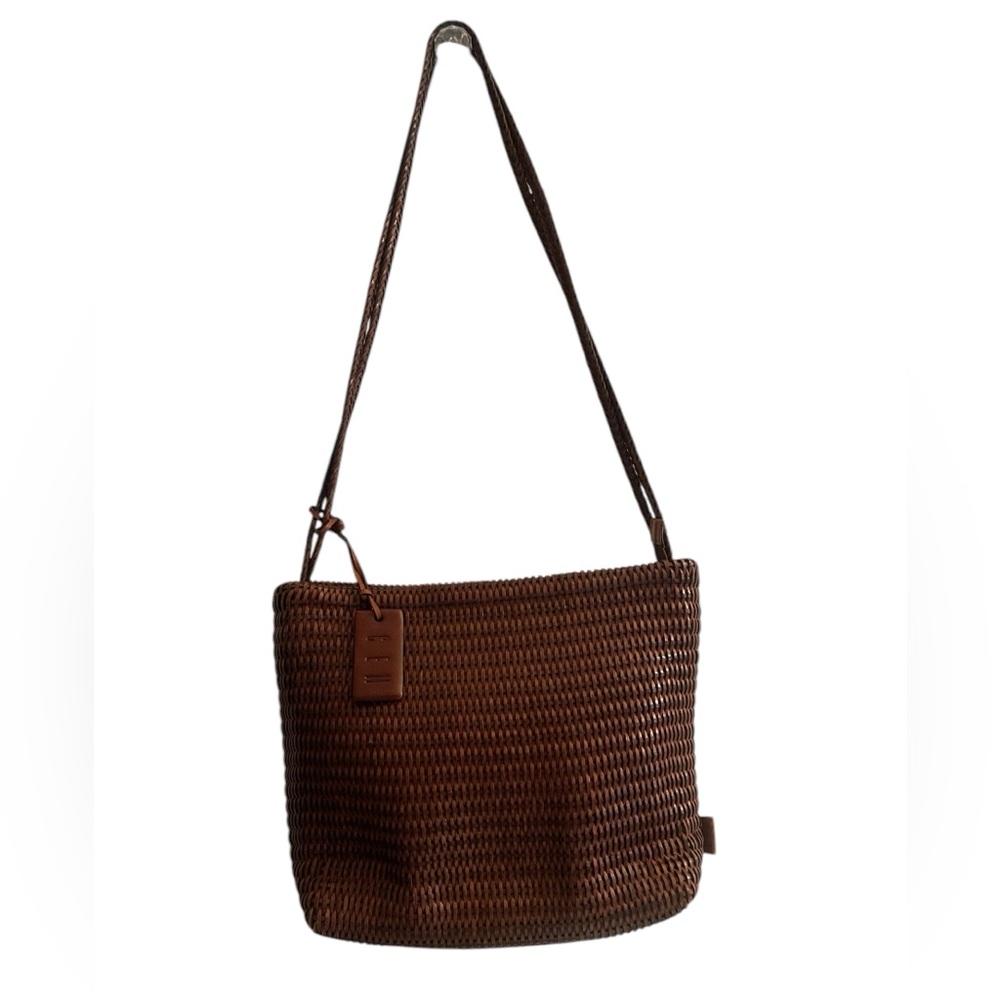 Elegant Brown Woven Shoulder Bag